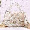 Gold Velvet Mini Pearl Tote