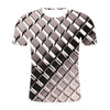 Abstract Twisted Swirl 3D Digital Printing Round Neck Short Sleeve T-Shirt