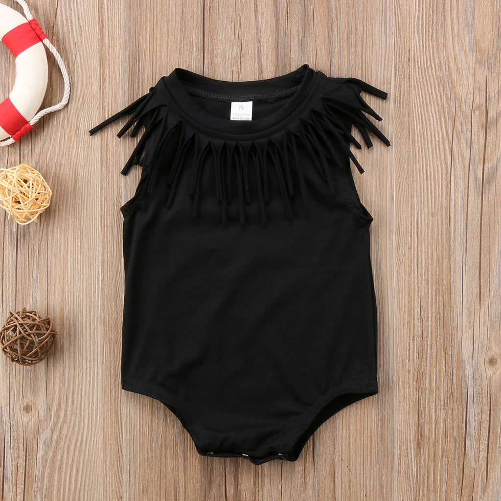 Izabella Tassel Romper | Baby Girls Boy Tassel Kid Summer Cotton Tassel Romper Sleeveless Jumpsuit Clothes Outfits