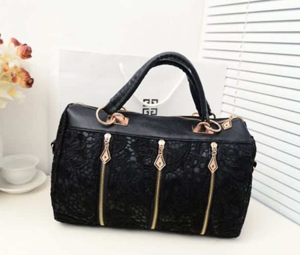 New Korean version of the thickening Princess lace bag lady temperament bag fashion three zipper hand shoulder wave tide handbag