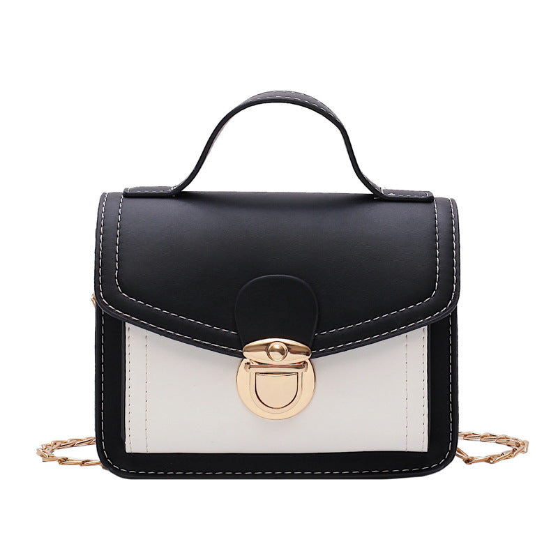 Color contrast women's shoulder bag