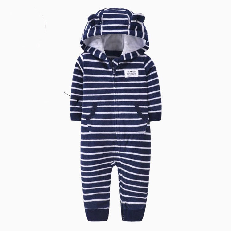 Single layer polar fleece romper zipper shirt