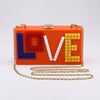 Letter Stitching One-shoulder Messenger Acrylic Bag