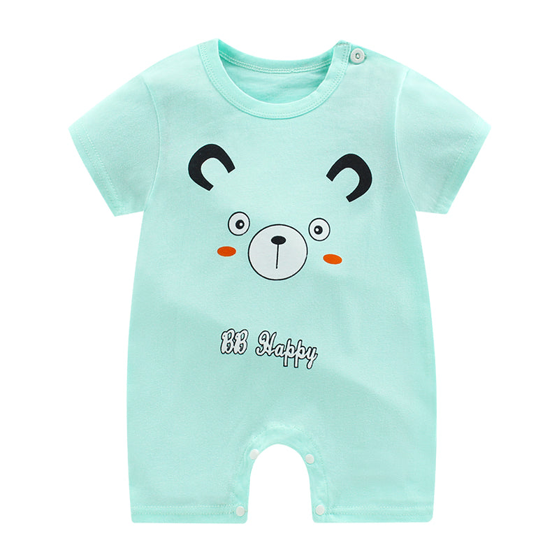 Baby cotton short-sleeved jumpsuit