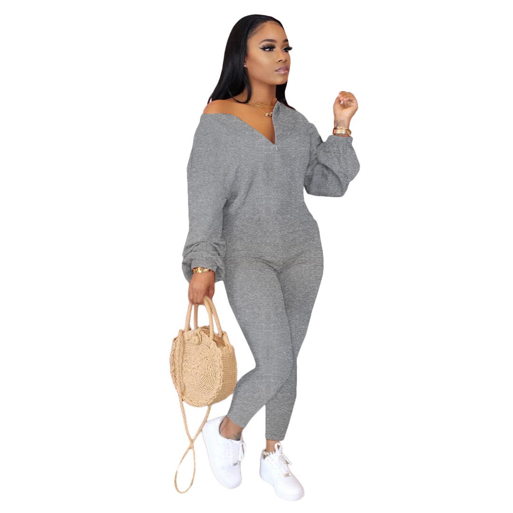 Women's Casual Loose Jumpsuit With Sloping Shoulders