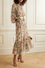 Printed ruffled hem lace dress