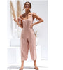 Back solid jumpsuit ladies summer wide leg dress