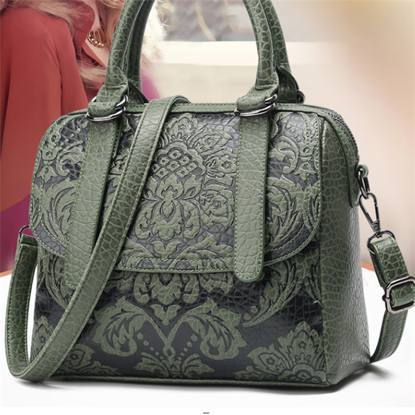 Embossed shoulder bag