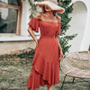 Spring New Women's Short Sleeve Irregular Hem Dress