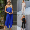 Solid Off-shoulder Straight-leg Pants Jumpsuit