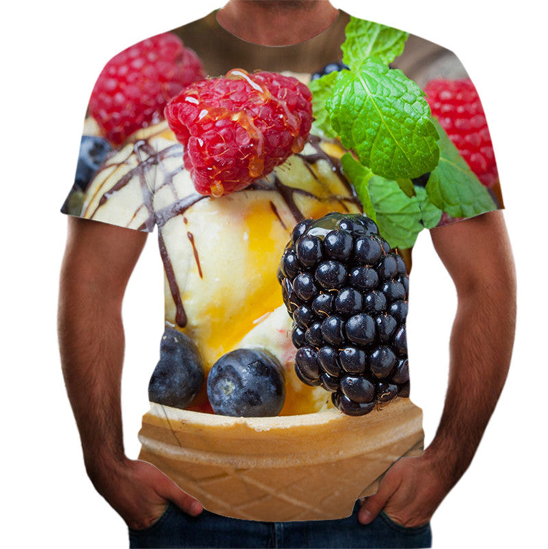 3D digital round neck short sleeve