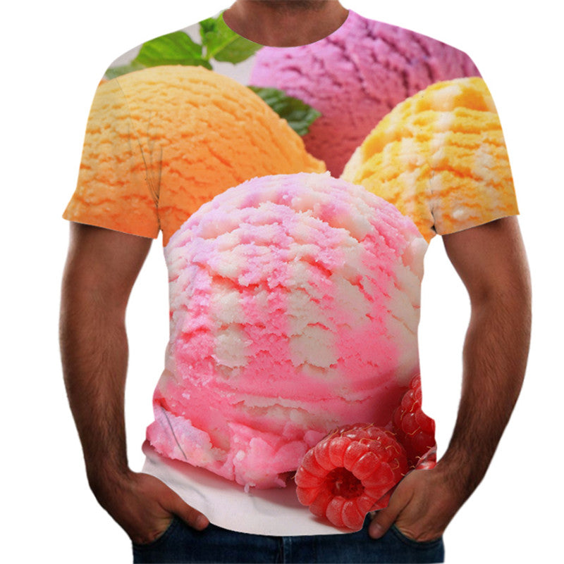 3D digital round neck short sleeve