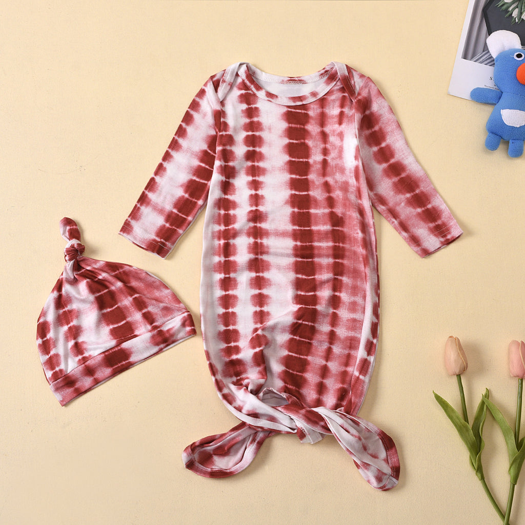 Tie-dye Long-sleeved Baby Sleeping Bag Cotton Suit For Boys And Girls
