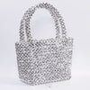Simple Women's Silver Beaded Tote Basket Bag