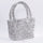 Simple Women's Silver Beaded Tote Basket Bag