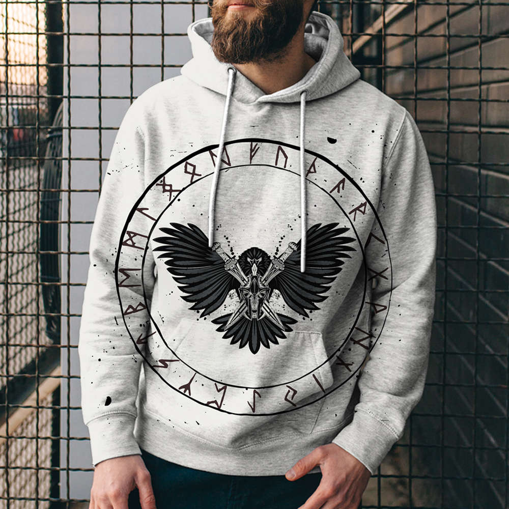 3D Digital Printing Loose Hooded Sweatshirt