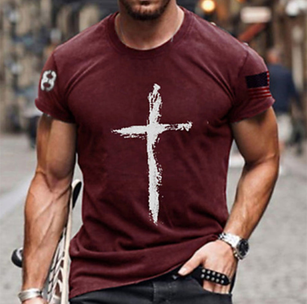 3D Digital Round Neck Short Sleeve T-Shirt