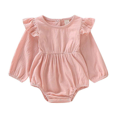 Cute Four-color Flying-sleeve Romper Long-sleeved