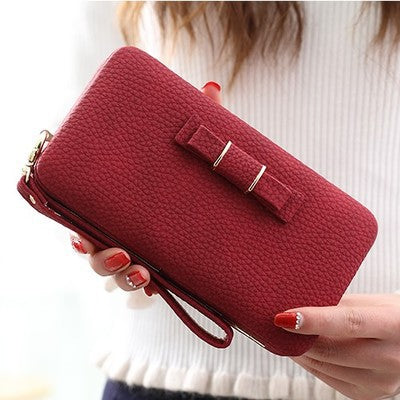 Cute bow large capacity multi-function clutch