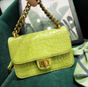 Mustard green square bag