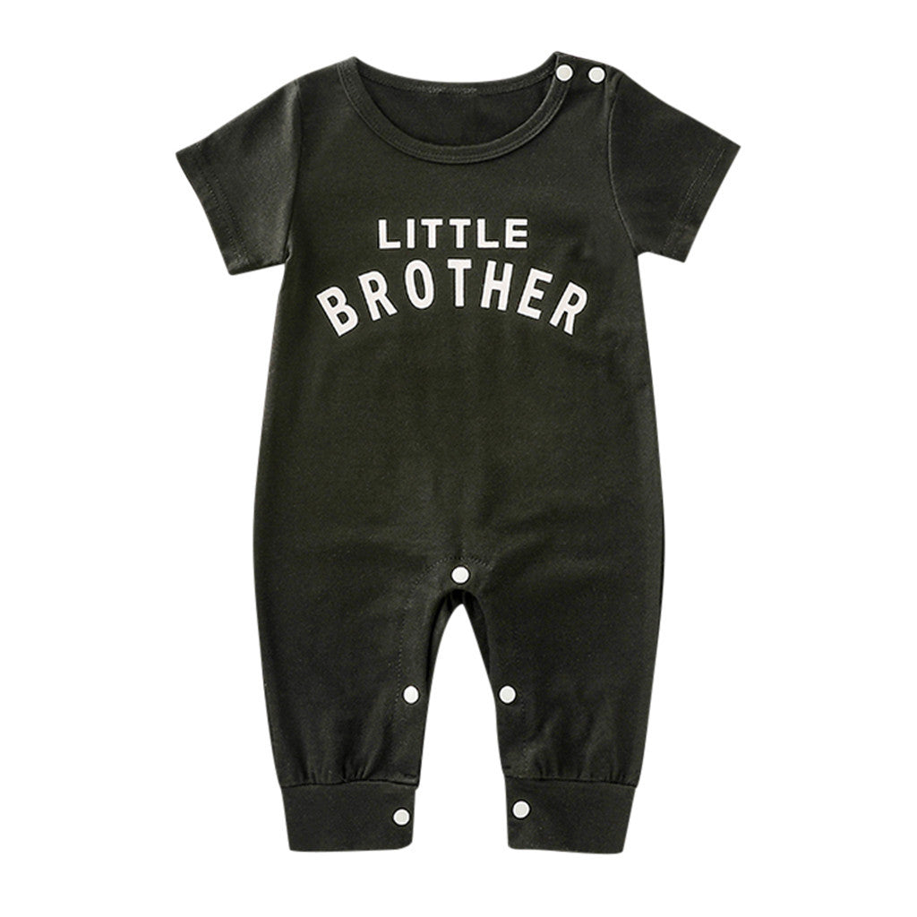 Alphabet short sleeve crawling suit