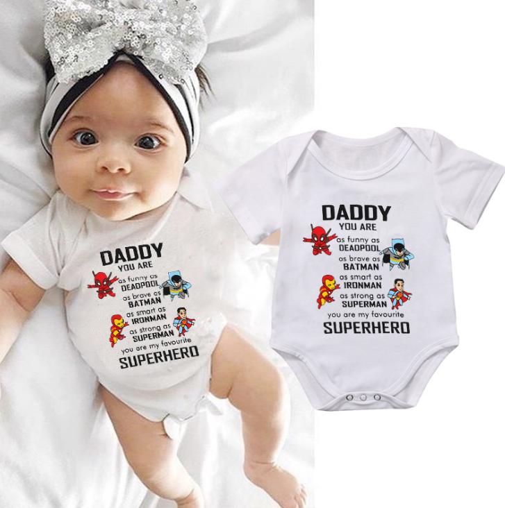 Baby romper summer short-sleeved conjoined baby bag fart hat letter cartoon