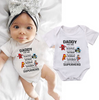 Baby romper summer short-sleeved conjoined baby bag fart hat letter cartoon