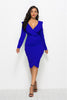 Sexy V-neck Ruffled Long-sleeve Hip Dress Women Girl Fashion