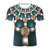 Abstract Twisted Swirl 3D Digital Printing Round Neck Short Sleeve T-Shirt