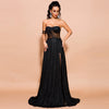 Off-shoulder tube top mesh sequin party dress