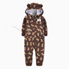 Single layer polar fleece romper zipper shirt