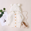 Wool ball hooded knitted jacket