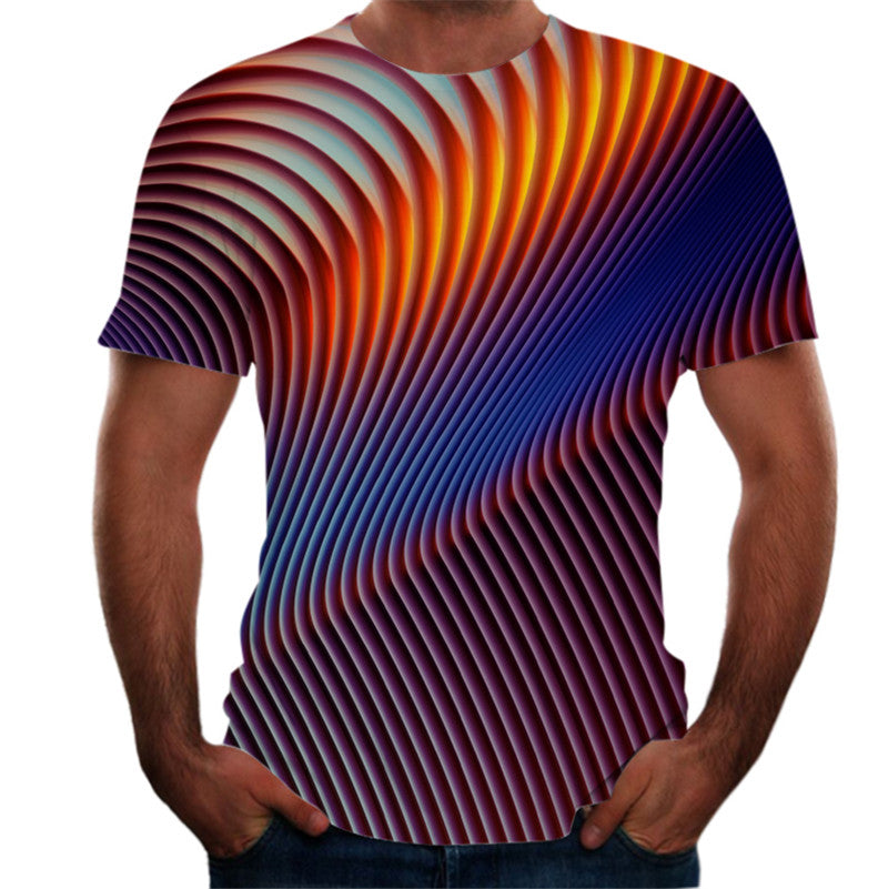 3D digital printing round neck short sleeves