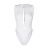 Casual fit zipper sleeveless bodysuit