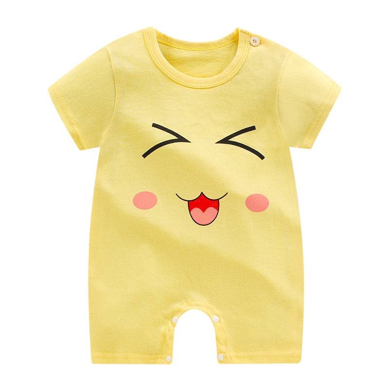 Baby cotton short-sleeved jumpsuit