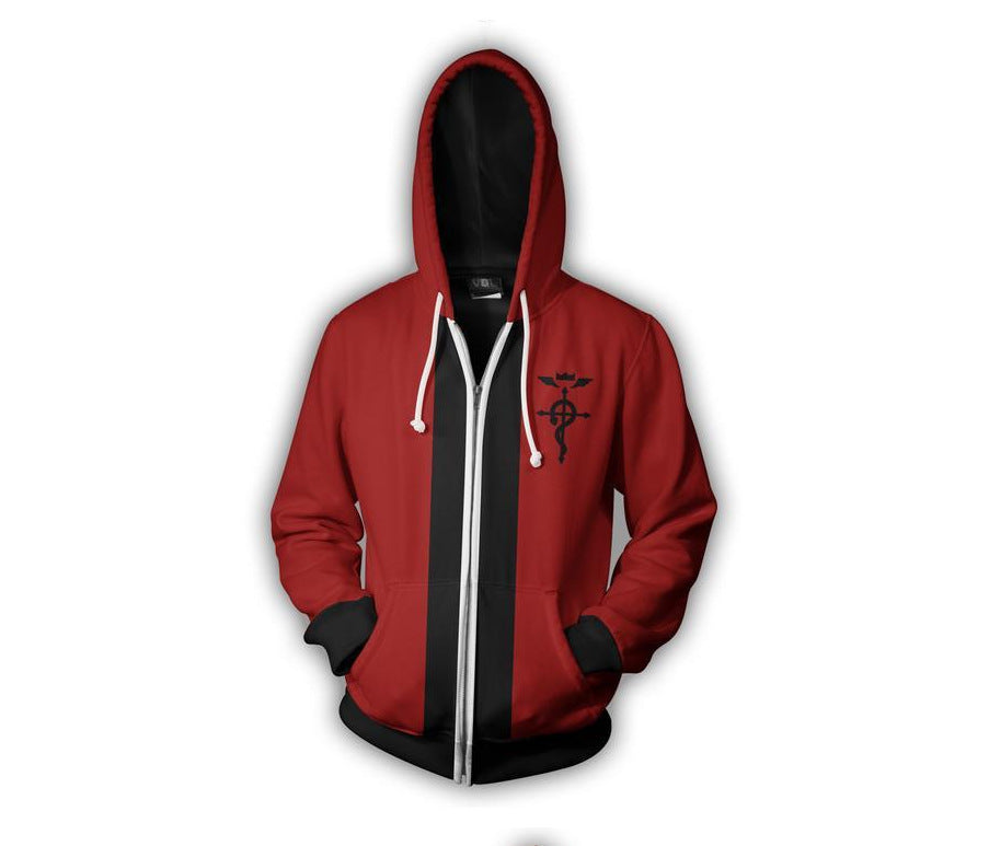 Printed Long Sleeve Zipper Cardigan Hoodie for Men