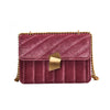 Gold Velvet Lock Shoulder Crossbody Bag