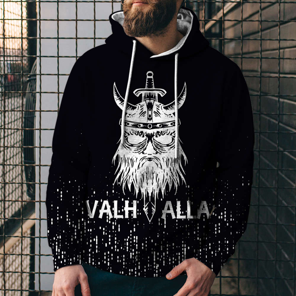 3D Digital Printing Loose Hooded Sweatshirt
