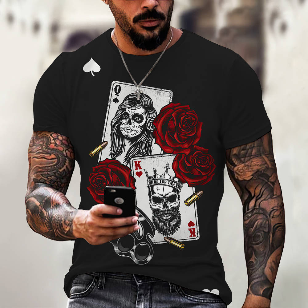 New Men Summer 3Dt Shirt Top Printing Street Short Sleeves