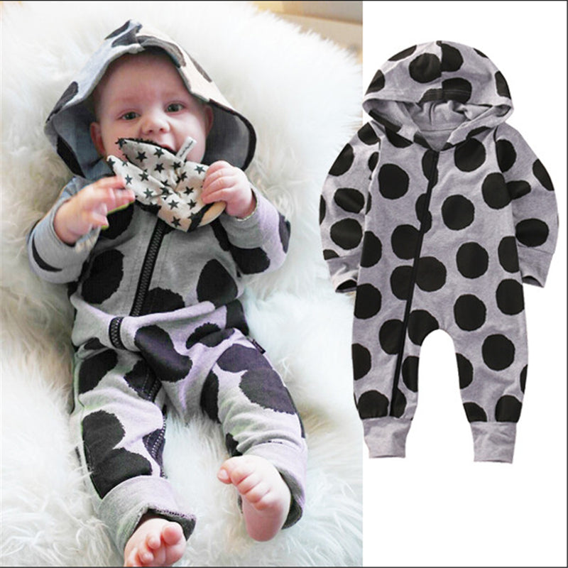 Baby Hooded Jumpsuit Zipper Clothes