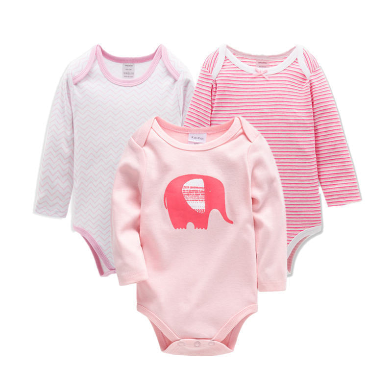 Three-Piece Baby Suit With Envelope Collar