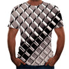 Abstract Twisted Swirl 3D Digital Printing Round Neck Short Sleeve T-Shirt