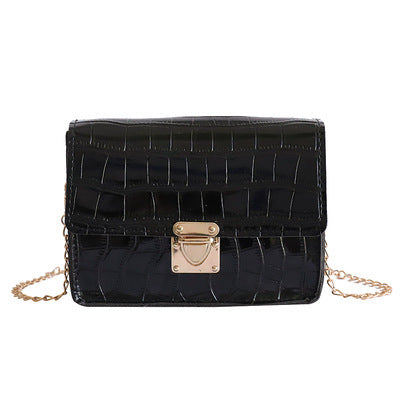 One-shoulder lock small square bag