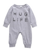 Hug Life Letter Print Toddler's Romper