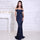 Sexy tube top word shoulder party red carpet banquet dress sequin mopping dress