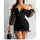 Women's black sexy party dress with mesh lace