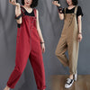 Retro Art Plus Size Thin Sleeveless Casual Fat Sister Denim Overalls