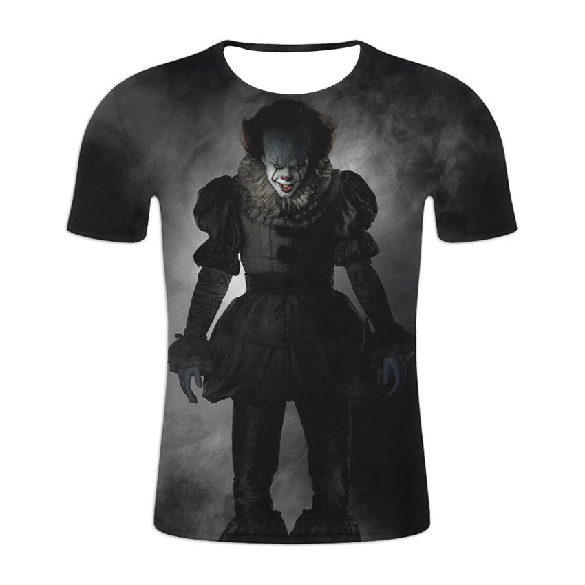 Joker 3D Digital Printing Round Neck Short Sleeve T-Shirt