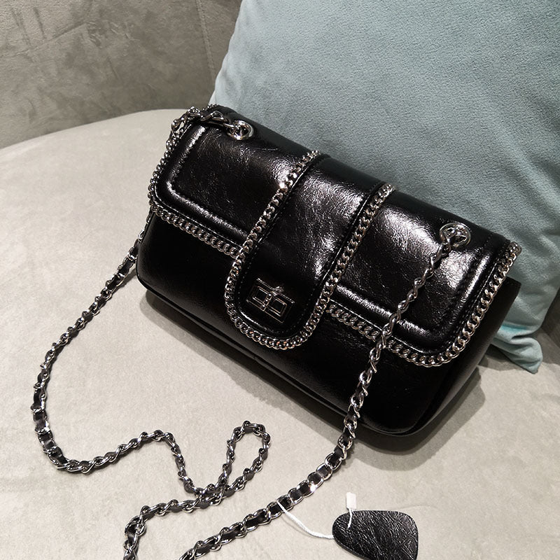 Small fragrance chain bag retro motorcycle bag