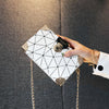 Geometric Pattern Crossbody Shoulder Box Bag